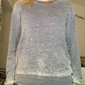 dark washed long sleeved shirt with a tie